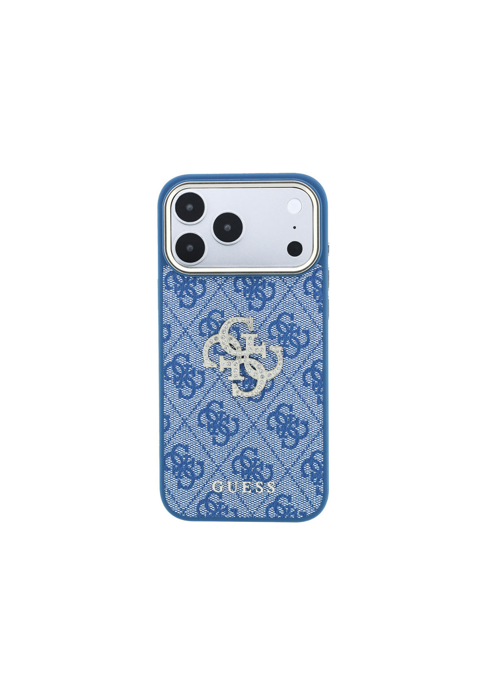 Guess 4G Büyük Taşlı Resin Logolu PU – iPhone 18 Pro Max Kılıfı