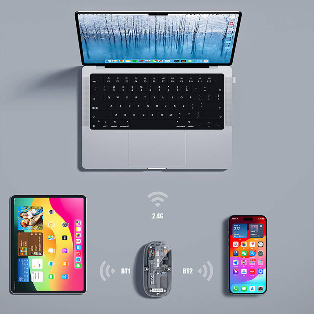Recci RCS-M01 Space Capsule – Üç Cihaz İçin Kablosuz Mouse