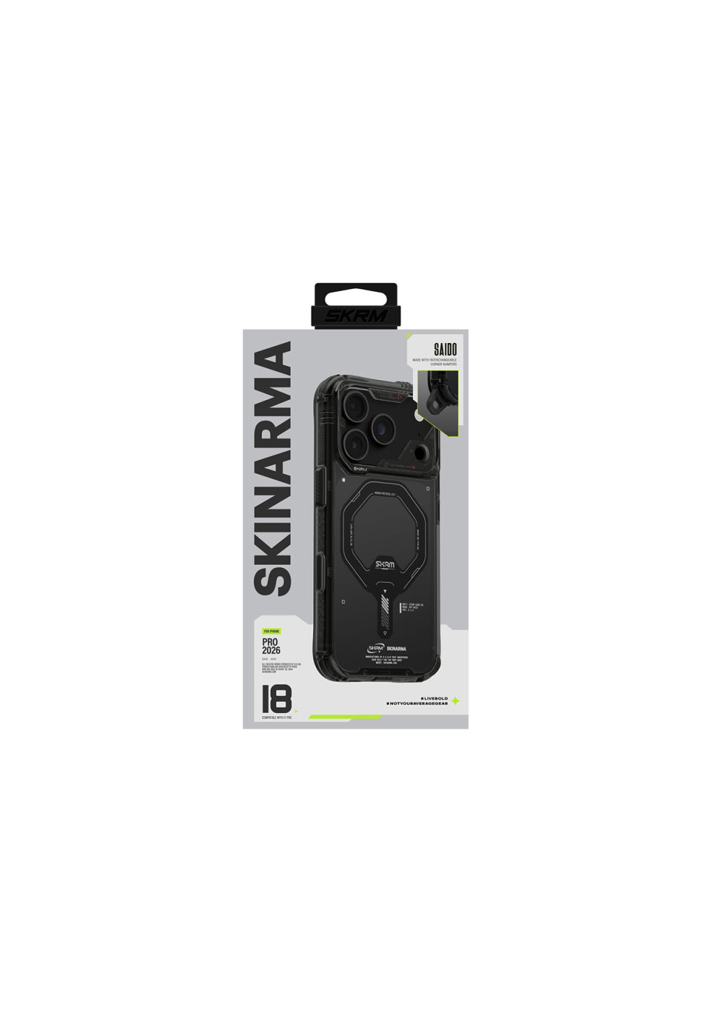 Skinarma Şeffaf Saido Mag-Charge – iPhone 18 Pro Kılıfı