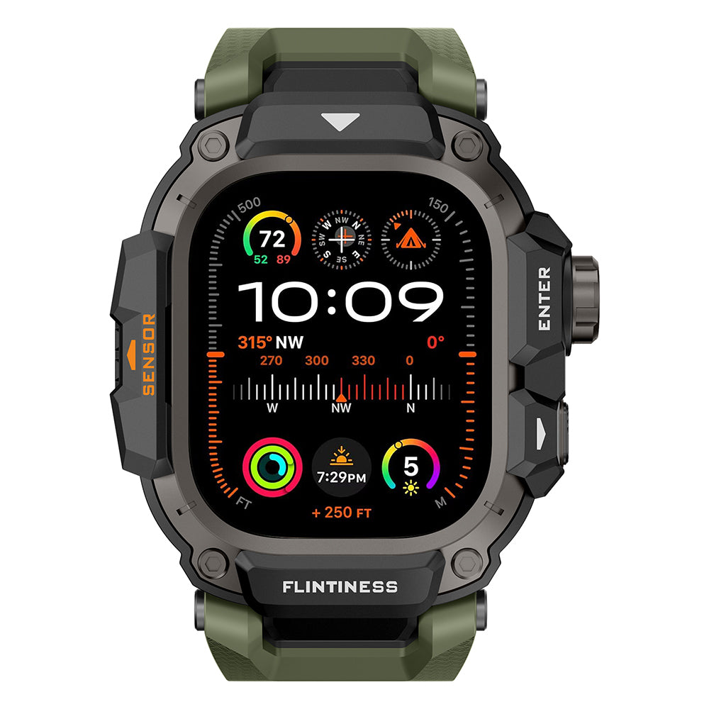 Mohseven Punk Fortress Silikon Kordon ve Koruyucu Kasa – Apple Watch Ultra 49 mm