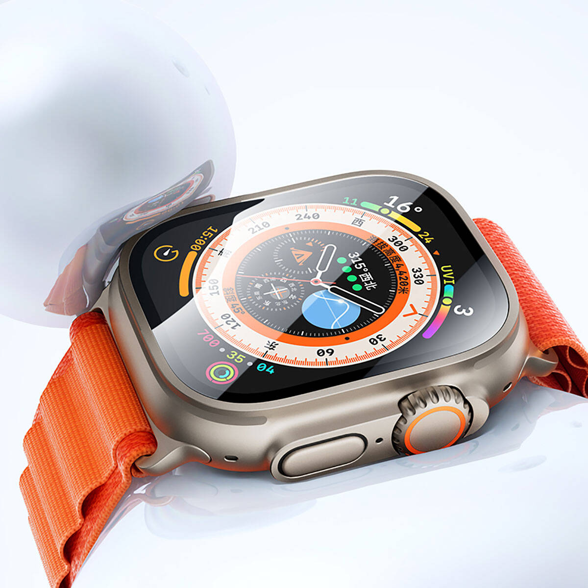 Benks Anti-Reflective Uygulama Aparatlı Temperli Cam – Apple Watch Ultra 49 mm