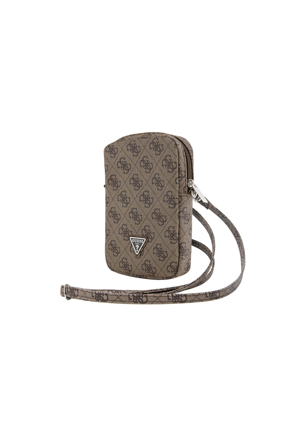Guess 4G Desen Üçgen Logo Fermuarlı – Çapraz Vücut Çantası