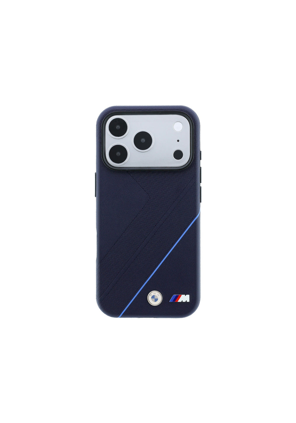 BMW M Logolu Lastik İzi Desenli Mavi Çizgili – iPhone 18 Pro Max Kılıfı