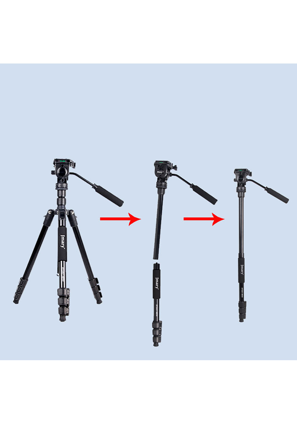 Jmary KT285+NB50 – 175 cm Başlıklı Kamera Tripodu