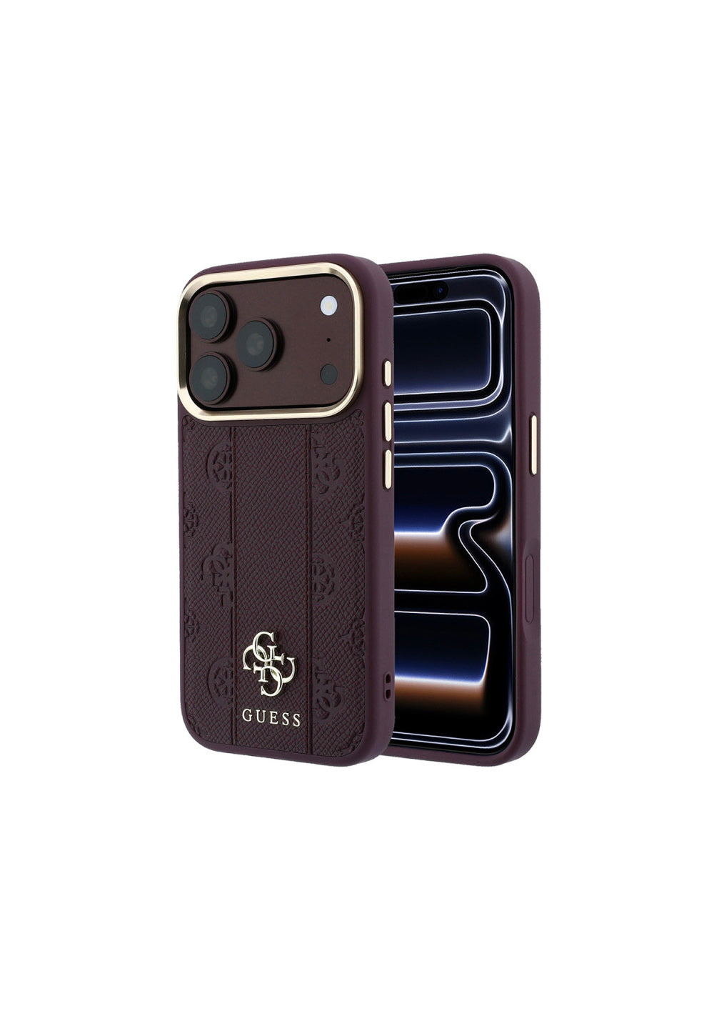Guess Şeritli Peony 4G ve Yazı Logolu – iPhone 18 Pro Kılıfı