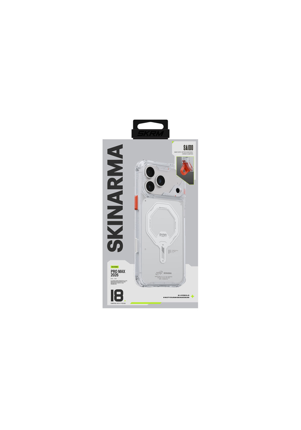Skinarma Şeffaf Saido Mag-Charge – iPhone 18 Pro Kılıfı