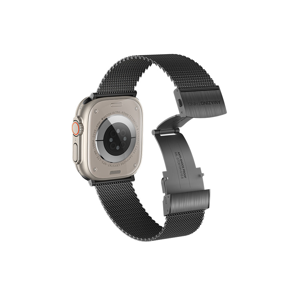 Amazingthing Titan Metal Metal Örgü Kordon – Apple Watch 45/46/49 mm