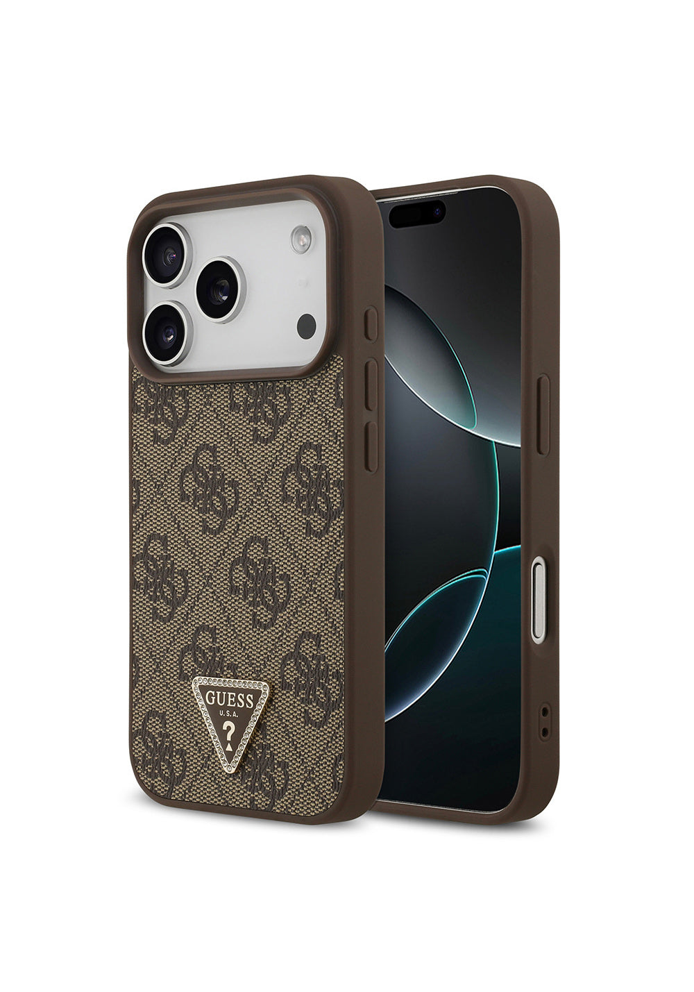 Guess Strass 4G Üçgen Logolu – iPhone 18 Pro Kılıfı