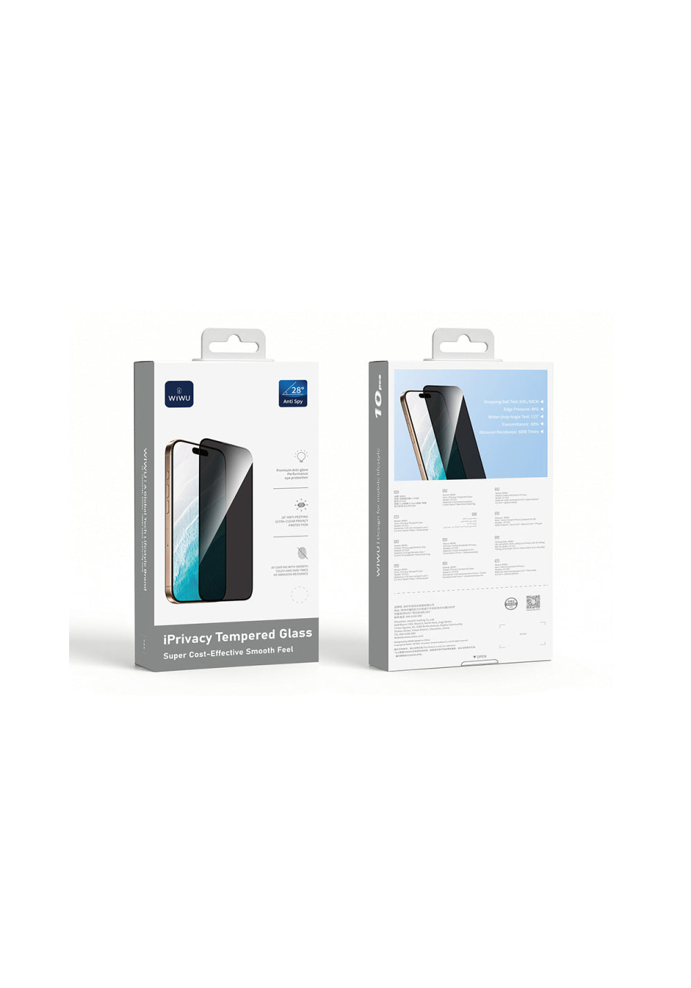 Wiwu GT-015 Temperli iPrivacy 10'lu Paket – iPhone 18 Pro Ekran Koruyucusu
