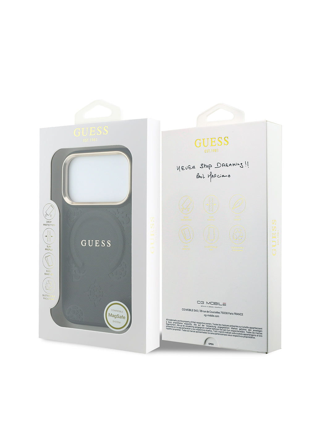 Guess Peony C-Magnet Yazı Logolu – iPhone 18 Pro Kılıfı