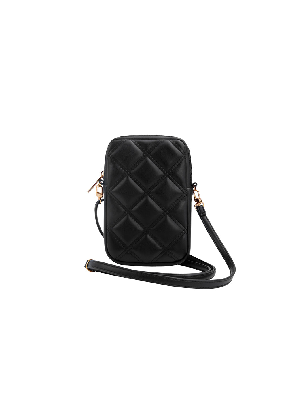 Guess 4G Metal Logo Kapitone Desen Fermuarlı PU Deri – Çapraz Vücut Çantası