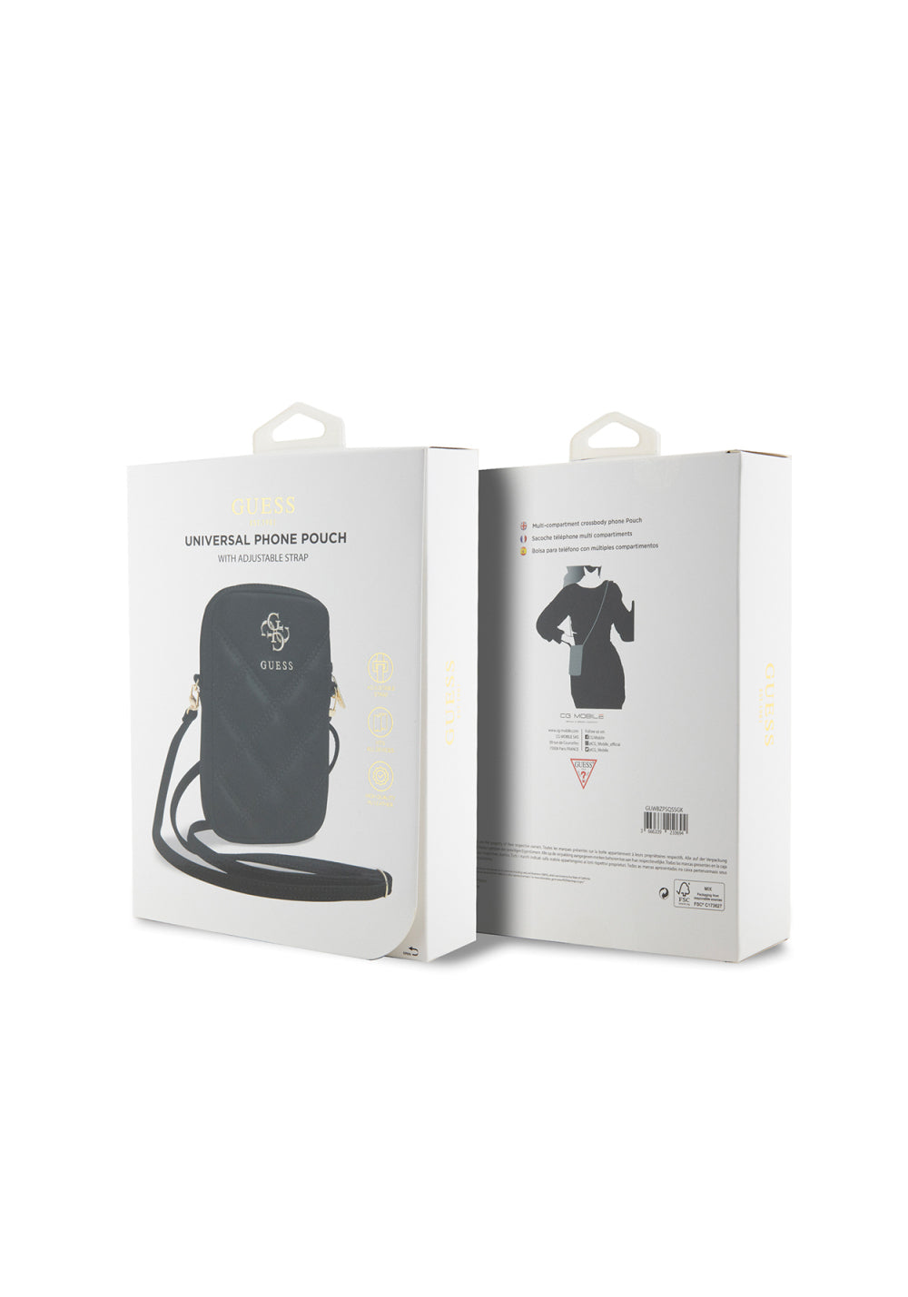 Guess 4G Metal Logo Kapitone Desen Fermuarlı PU Deri – Çapraz Vücut Çantası