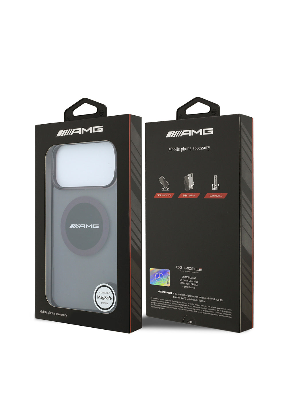 AMG Transparan IML Baskı Logolu Bicolor Block – iPhone 18 Pro Max Kılıfı