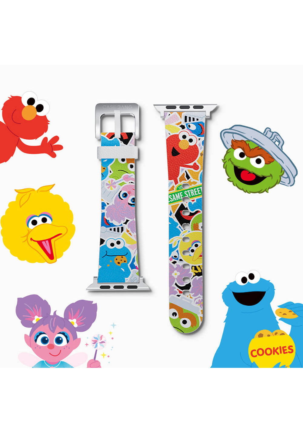 Casebang Sesame Street Karakter Desenli Deri Kordon – Apple Watch 42/44/45/49 mm