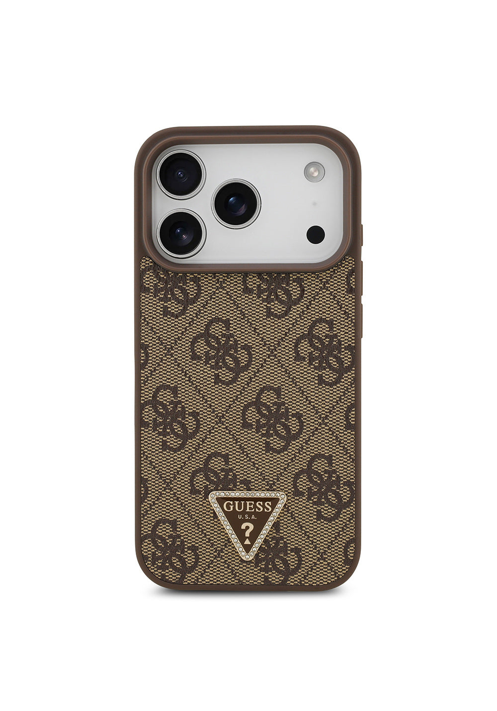 Guess Strass 4G Üçgen Logolu – iPhone 18 Pro Kılıfı