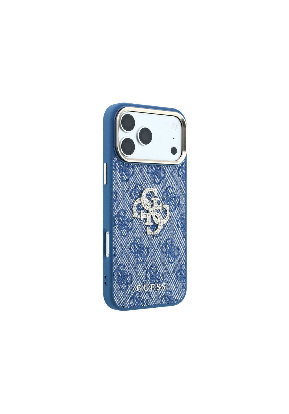 Guess 4G Büyük Taşlı Resin Logolu PU – iPhone 18 Pro Max Kılıfı