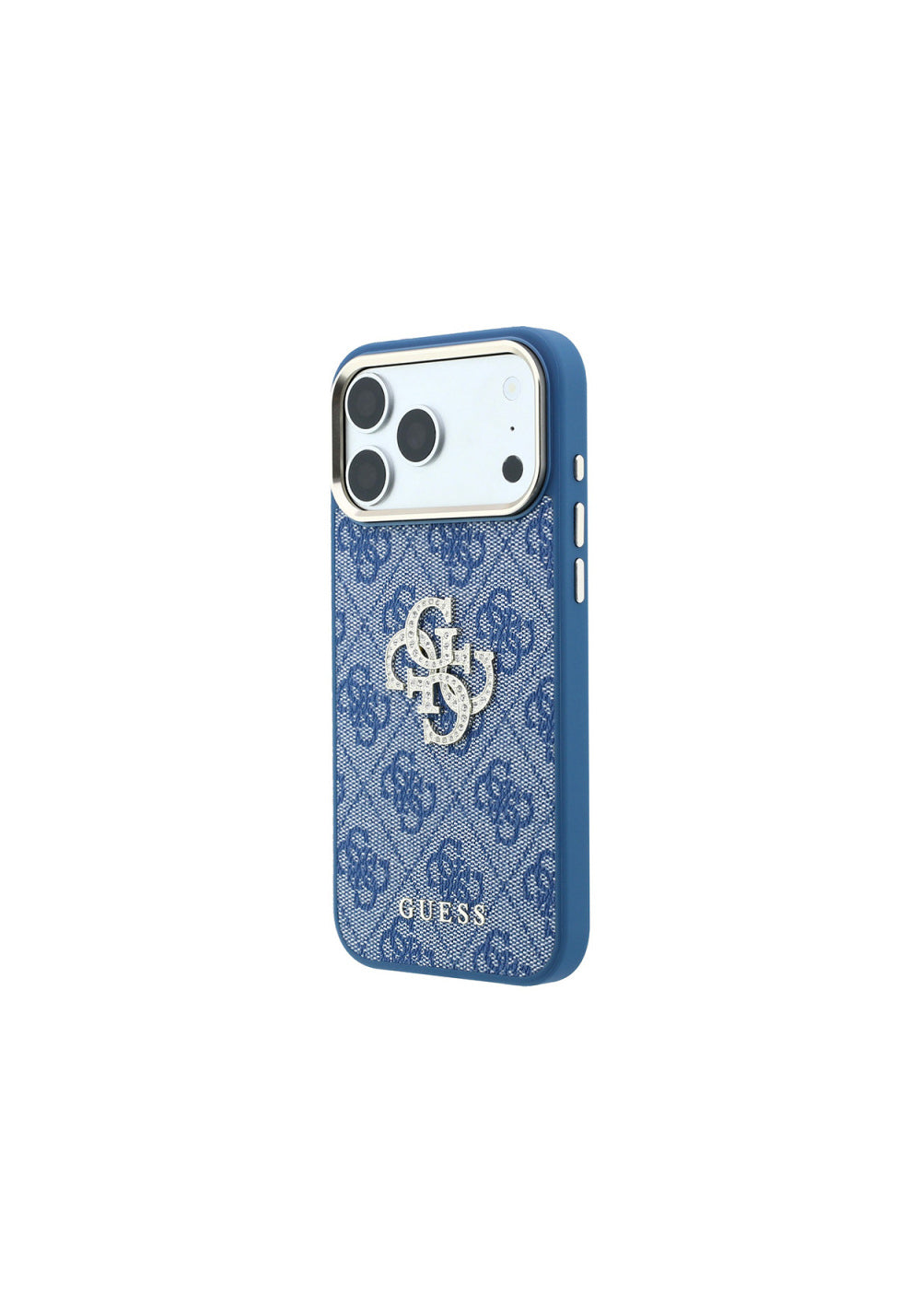 Guess 4G Büyük Taşlı Resin Logolu PU – iPhone 18 Pro Max Kılıfı