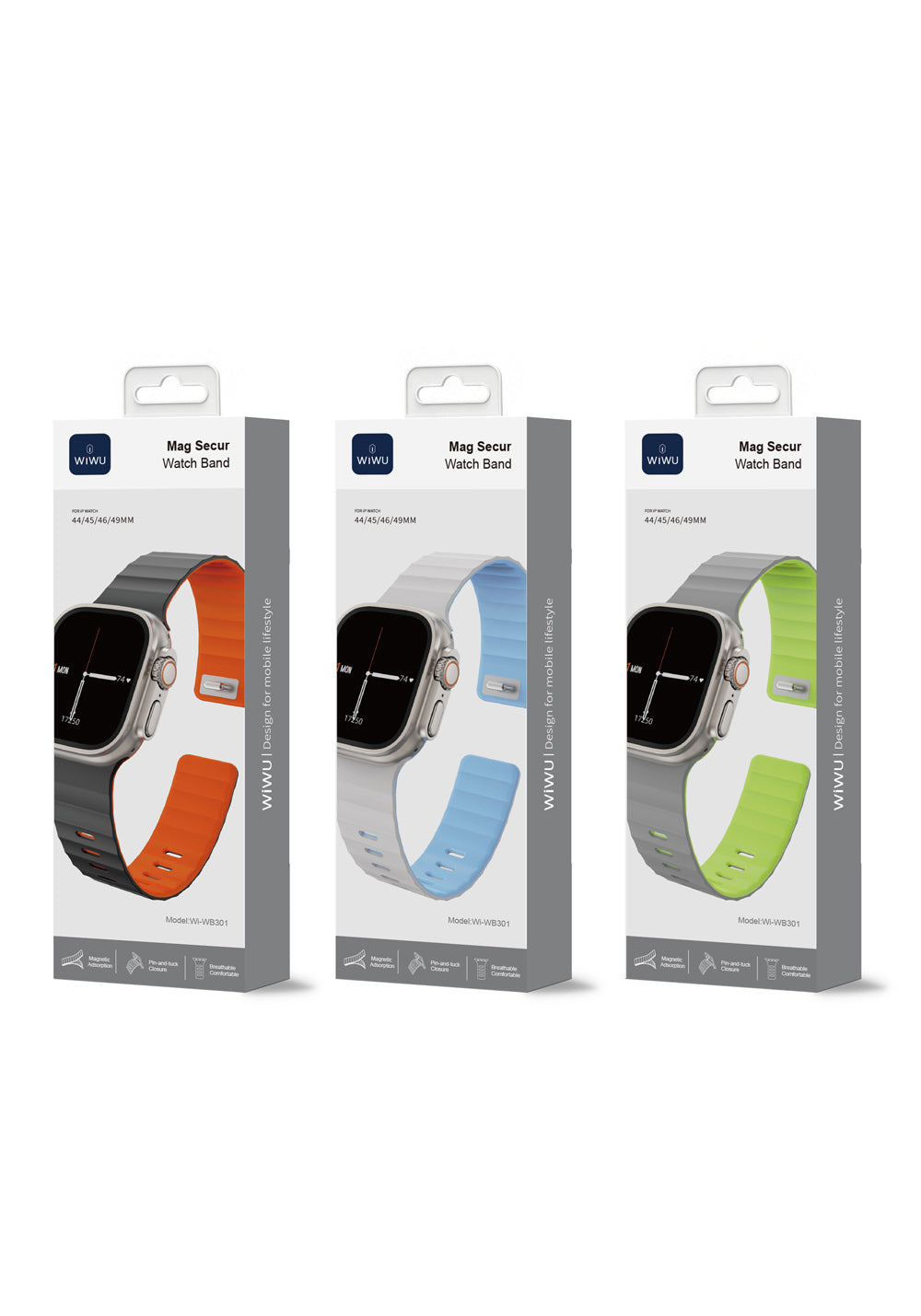 Wiwu Mag Secur Silikon Kordon – Apple Watch 42/44/45/46/49 mm