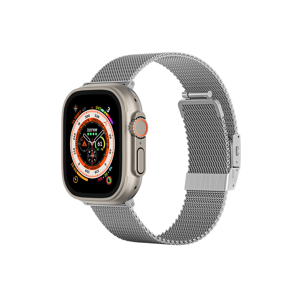 Amazingthing Titan Metal Metal Örgü Kordon – Apple Watch 45/46/49 mm