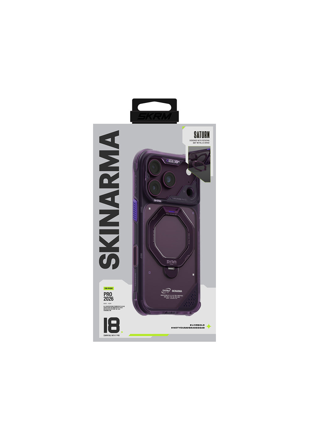 Skinarma Standlı Saturn – iPhone 18 Pro Kılıfı