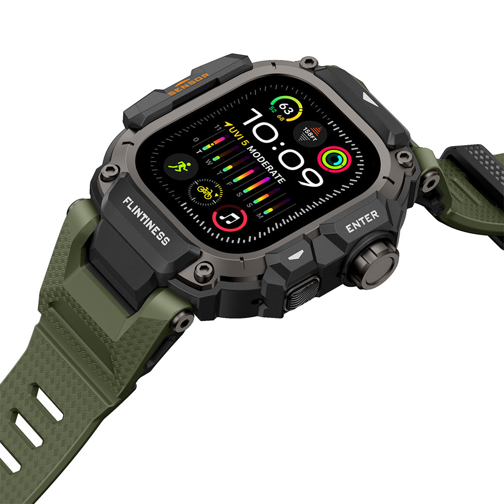 Mohseven Punk Fortress Silikon Kordon ve Koruyucu Kasa – Apple Watch Ultra 49 mm