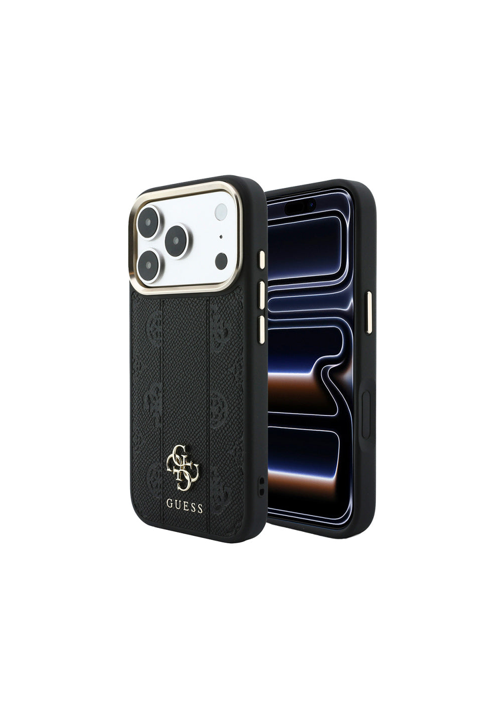 Guess Şeritli Peony 4G ve Yazı Logolu – iPhone 18 Pro Max Kılıfı