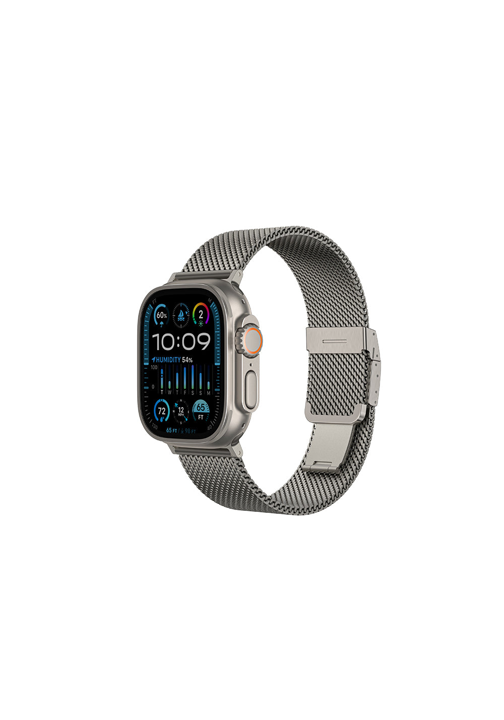 Amazingthing Titan Premium Metal Örgü Kordon – Apple Watch 46 mm