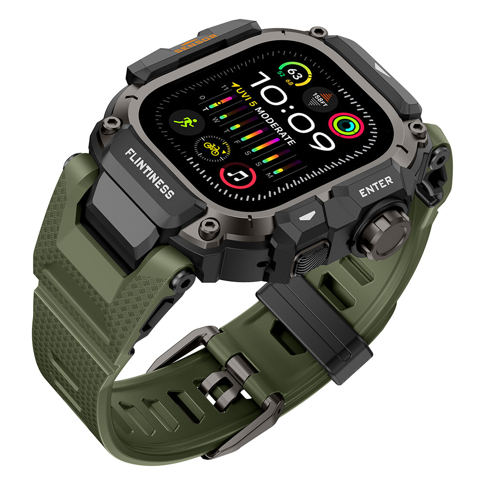 Mohseven Punk Fortress Silikon Kordon ve Koruyucu Kasa – Apple Watch Ultra 49 mm