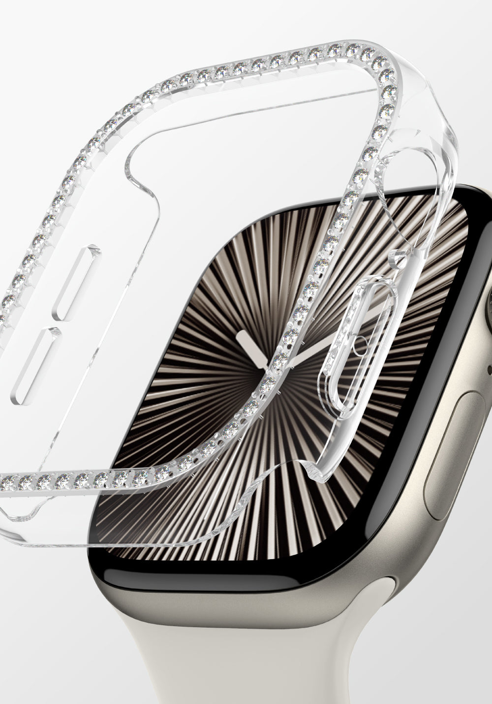 Amazingthing Gleam Fit FullGuard Taşlı PC Kasa ve Ekran Koruması – Apple Watch Series 10 42 mm