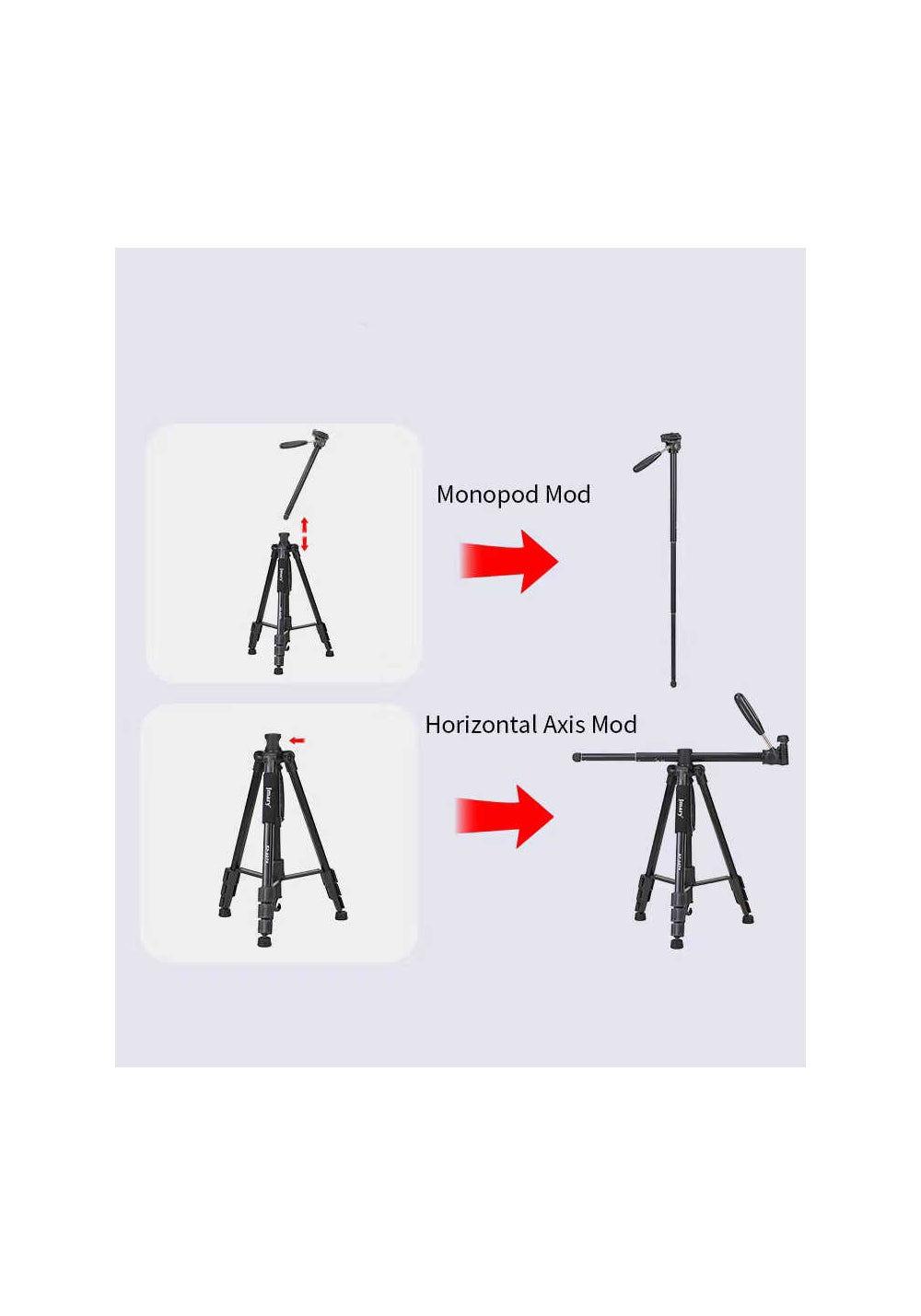Jmary KP2274 – 167 cm Monopod Özellikli Tripod