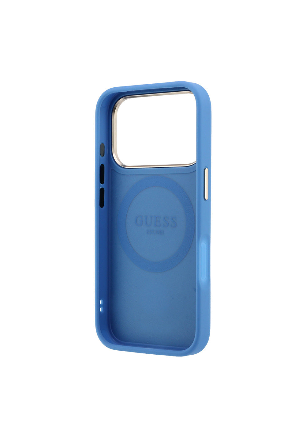 Guess Deri 4G Desenli Şeritli Yazı Logolu – iPhone 18 Pro Max Kılıfı