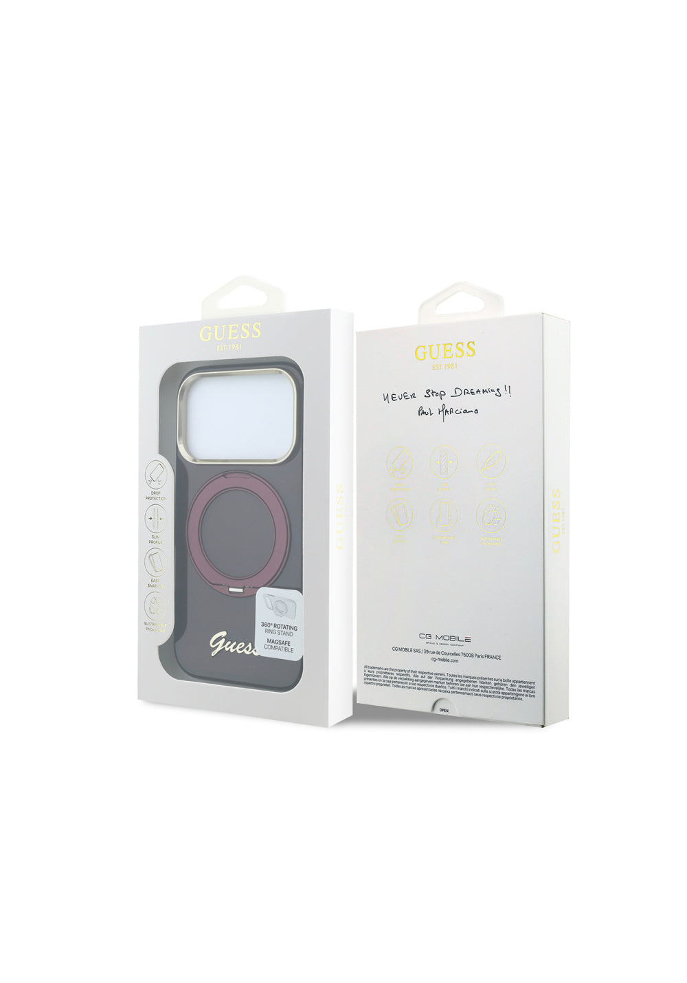 Guess 360° Standlı Silikon Yazı Logolu – iPhone 18 Pro Kılıfı