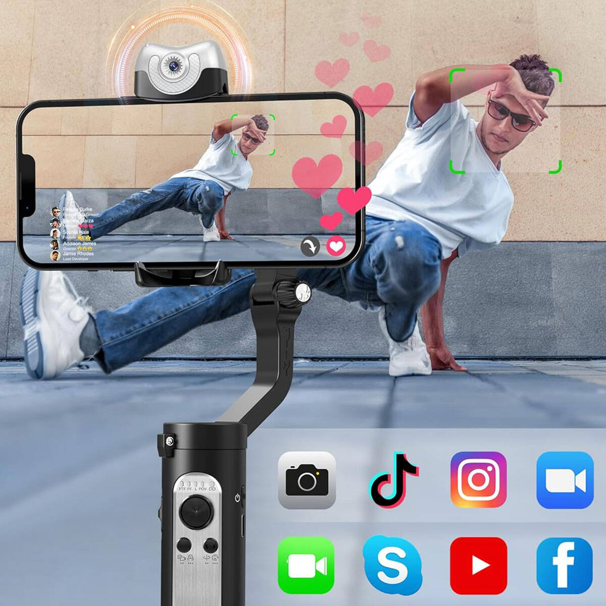 Hohem iSteady V2s – 3 Eksenli AI Takipli Telefon Gimbalı