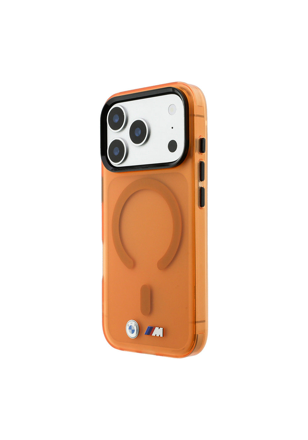 BMW Metal Buton Tasarımlı Buzlu IML Baskılı – iPhone 18 Pro Kılıfı