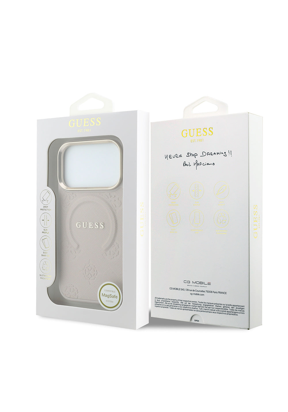 Guess Peony C-Magnet Yazı Logolu – iPhone 18 Pro Kılıfı