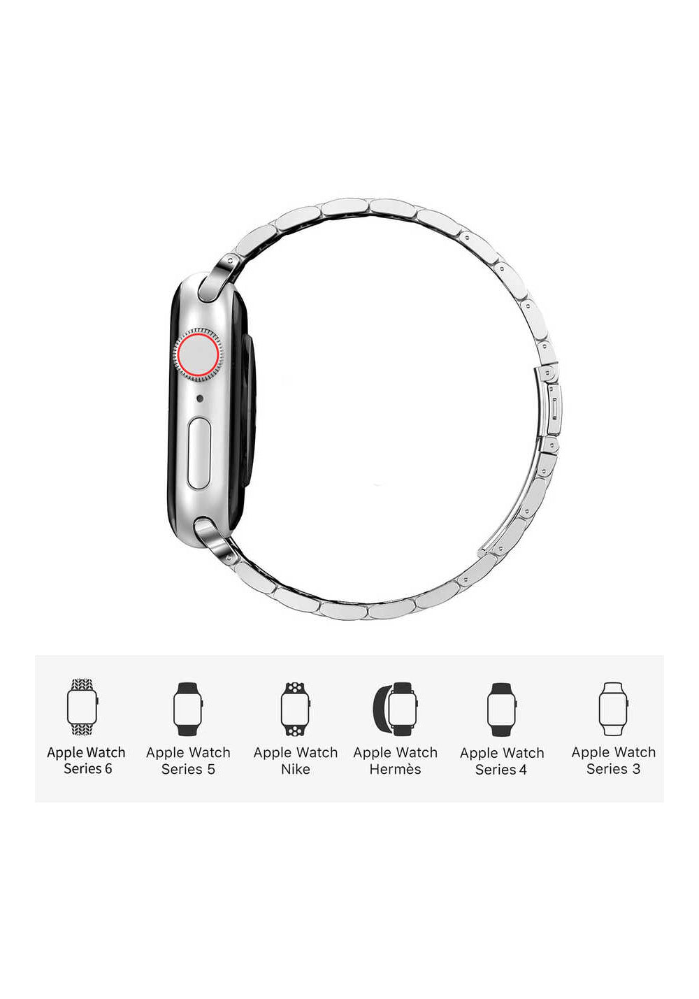 Wiwu Ultra Thin Steel Belt Three Beads Metal Kordon – Apple Watch 38/40 mm
