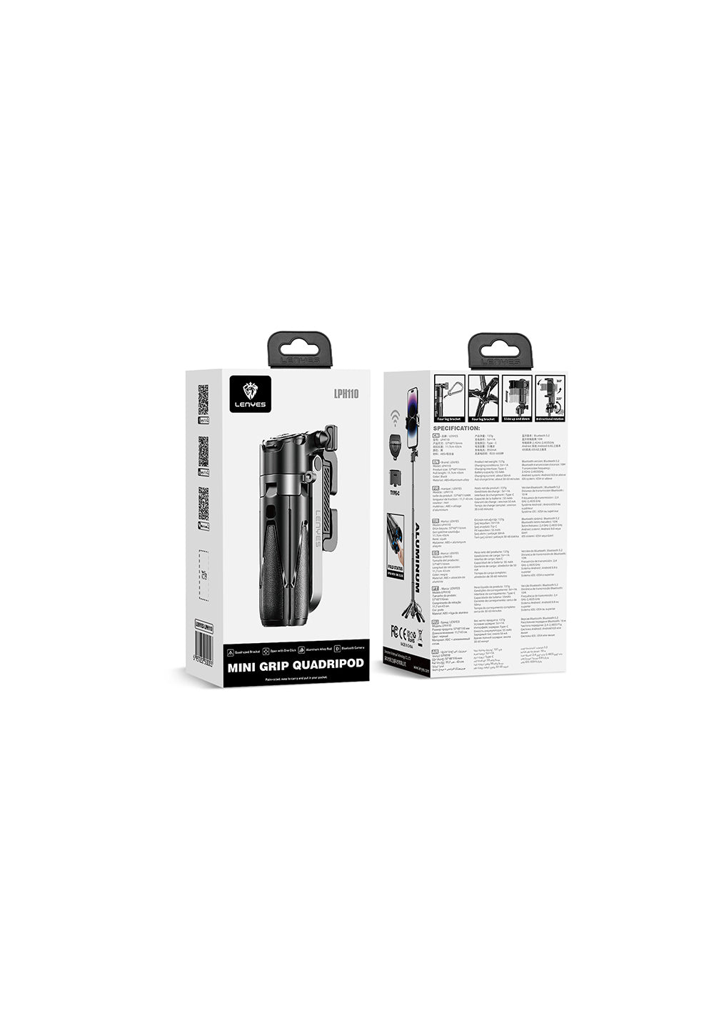 Lenyes LPH110 – 43 cm Ayrılabilir Mini Tripod ve Selfie Çubuğu