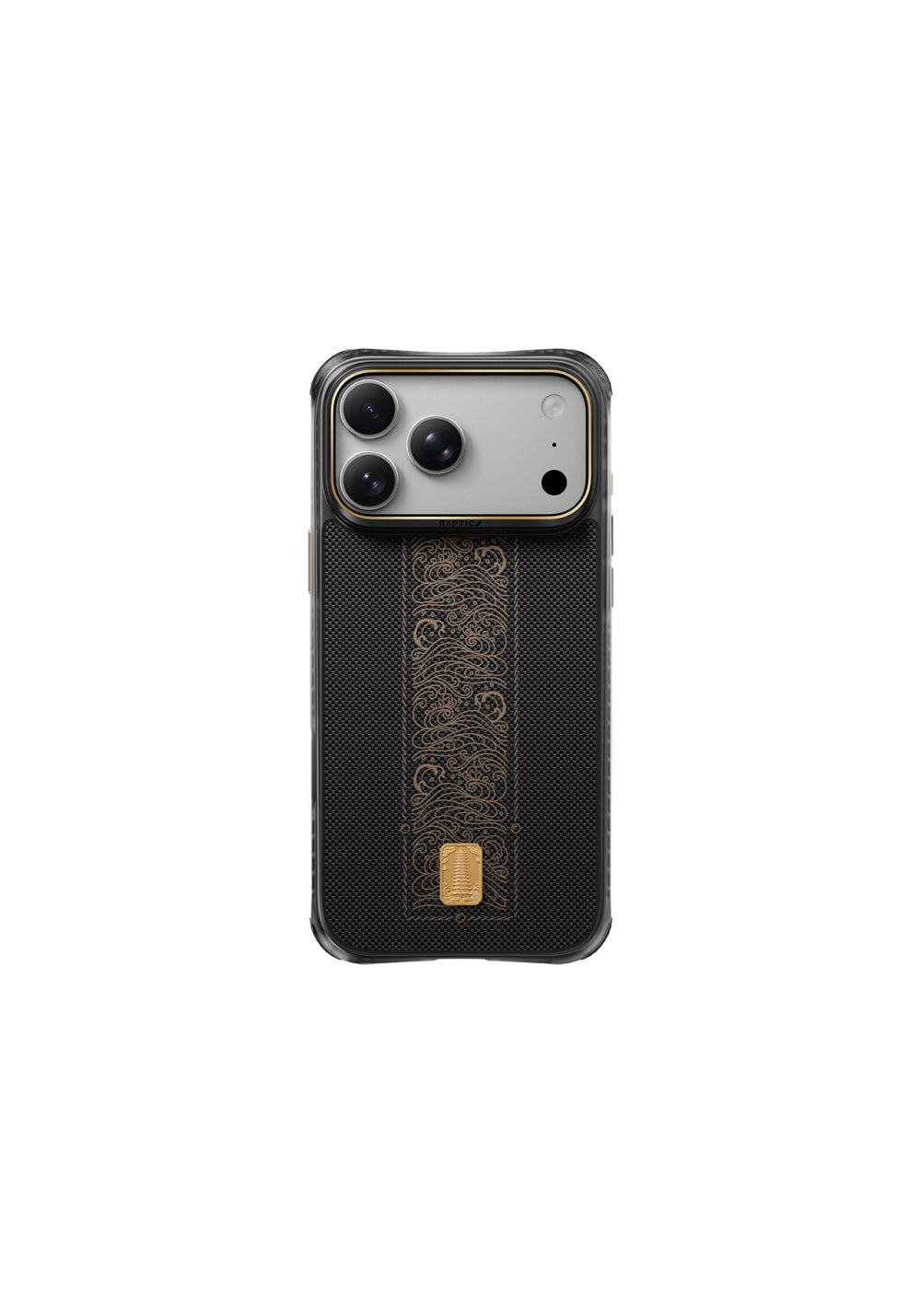 Raptic Aramid Dual Rise 24 Ayar Altın Kaplamalı Karbon – iPhone 18 Pro Max Kılıfı