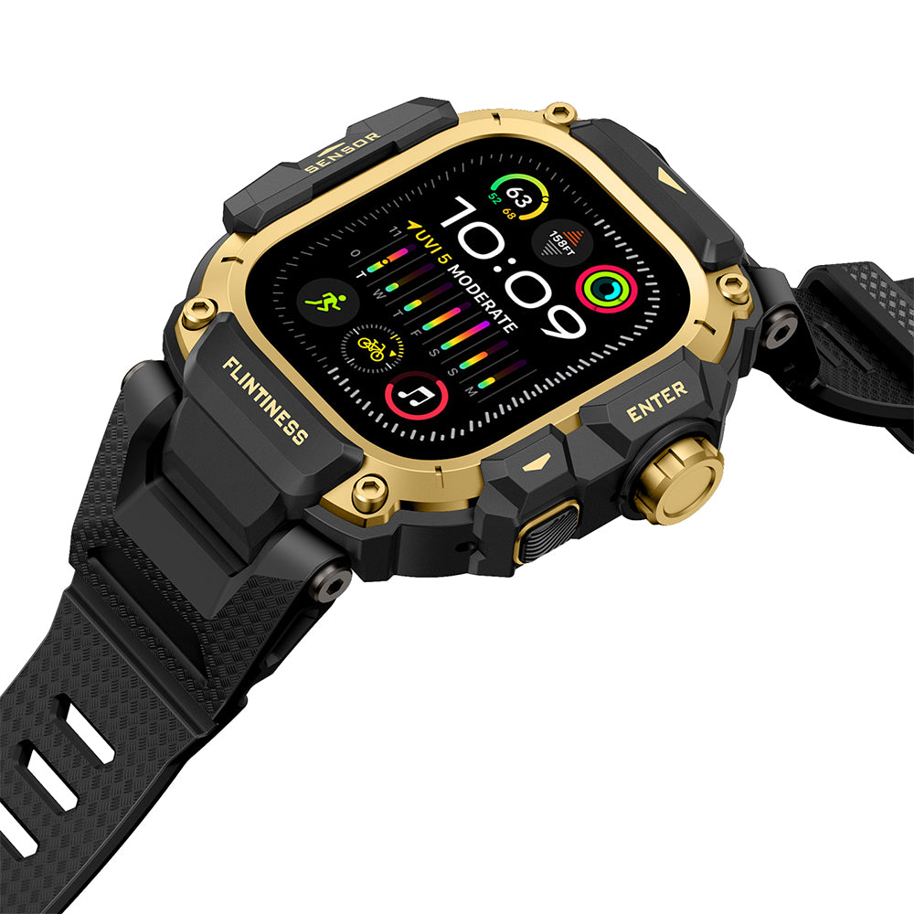 Mohseven Punk Fortress Silikon Kordon ve Koruyucu Kasa – Apple Watch Ultra 49 mm