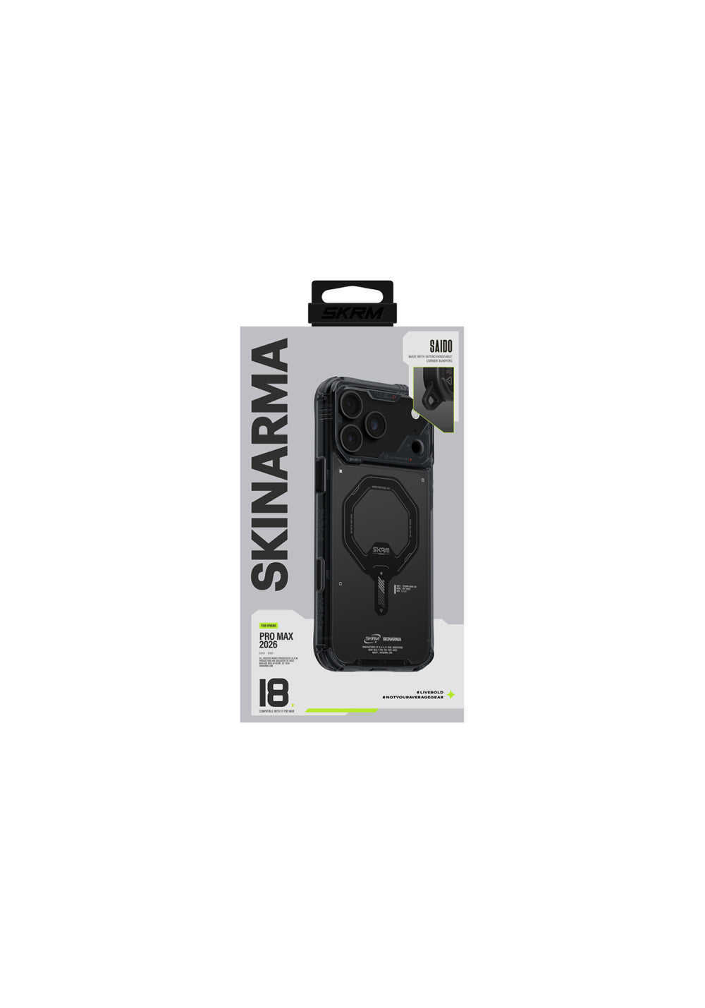 Skinarma Şeffaf Saido Mag-Charge – iPhone 18 Pro Max Kılıfı