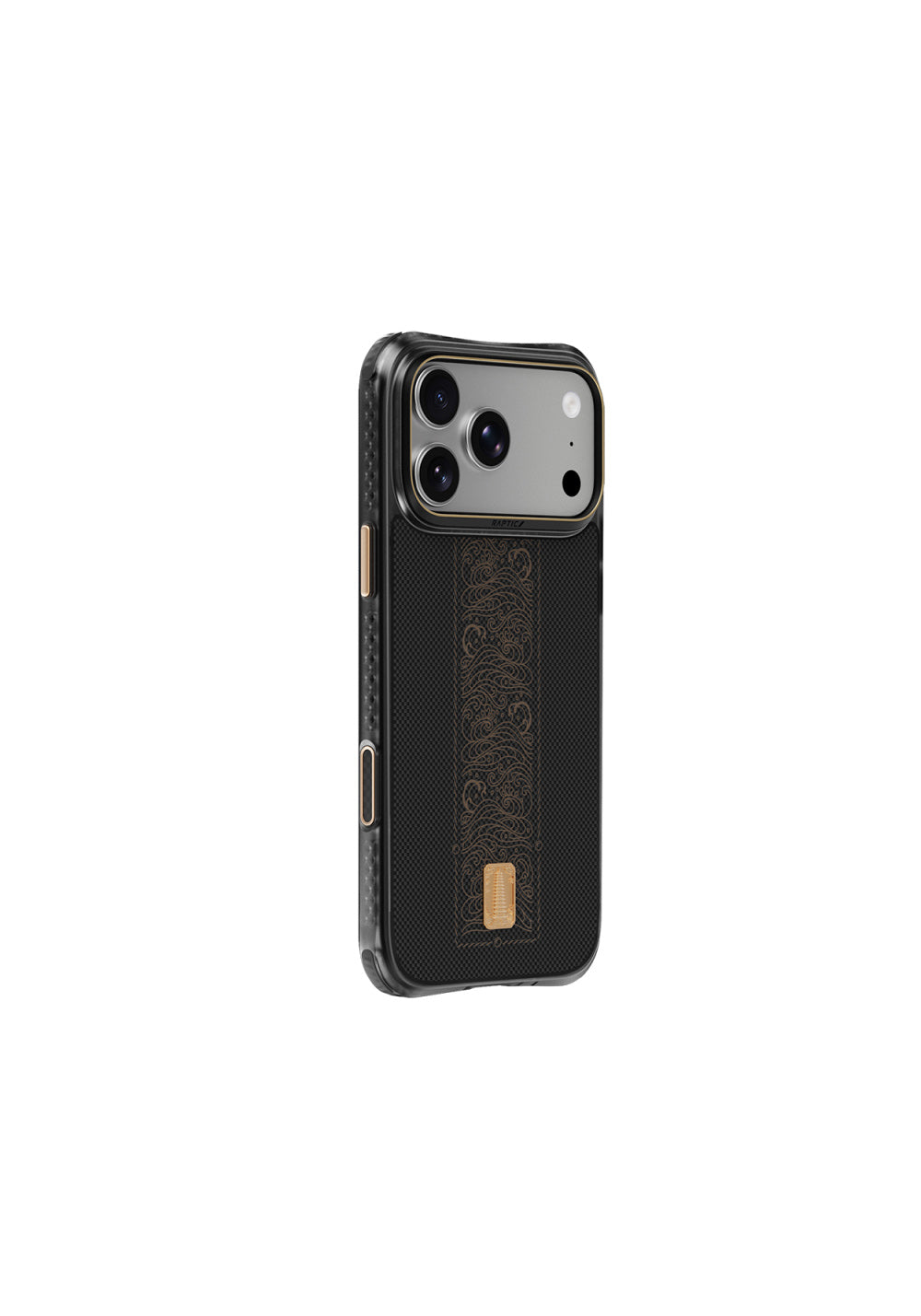 Raptic Aramid Dual Rise 24 Ayar Altın Kaplamalı Karbon – iPhone 18 Pro Kılıfı