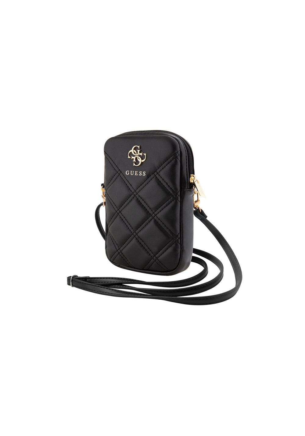 Guess 4G Metal Logo Kapitone Desen Fermuarlı PU Deri – Çapraz Vücut Çantası