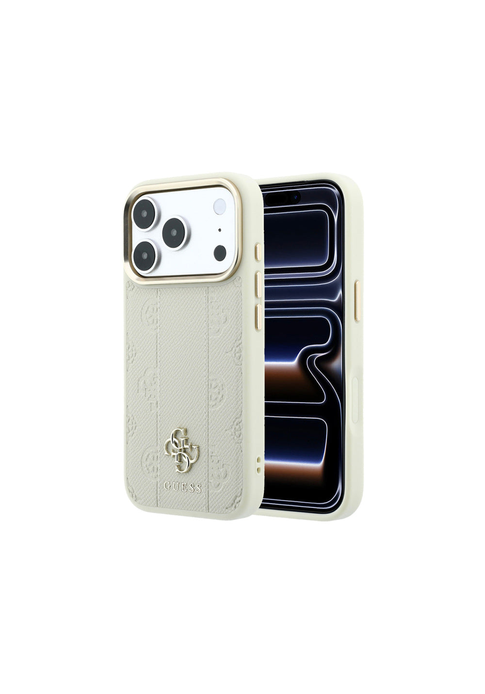 Guess Şeritli Peony 4G ve Yazı Logolu – iPhone 18 Pro Kılıfı