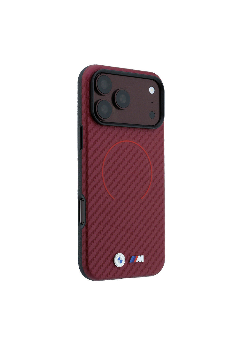 BMW PU Kırmızı Halka Tasarımlı – iPhone 18 Pro Max Kılıfı