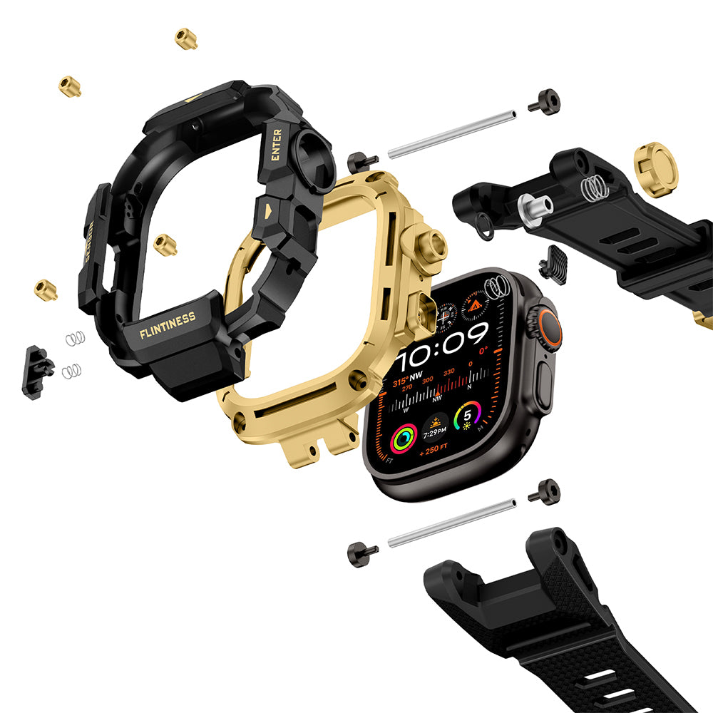 Mohseven Punk Fortress Silikon Kordon ve Koruyucu Kasa – Apple Watch Ultra 49 mm