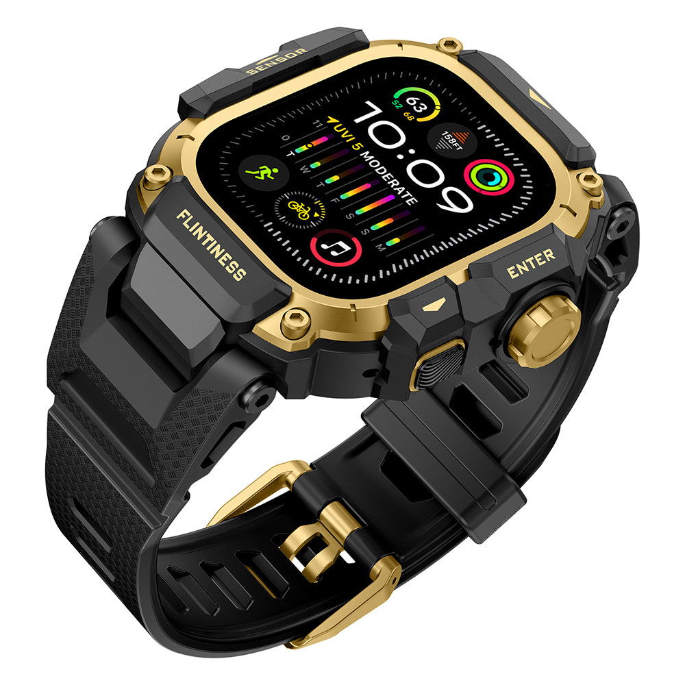 Mohseven Punk Fortress Silikon Kordon ve Koruyucu Kasa – Apple Watch Ultra 49 mm