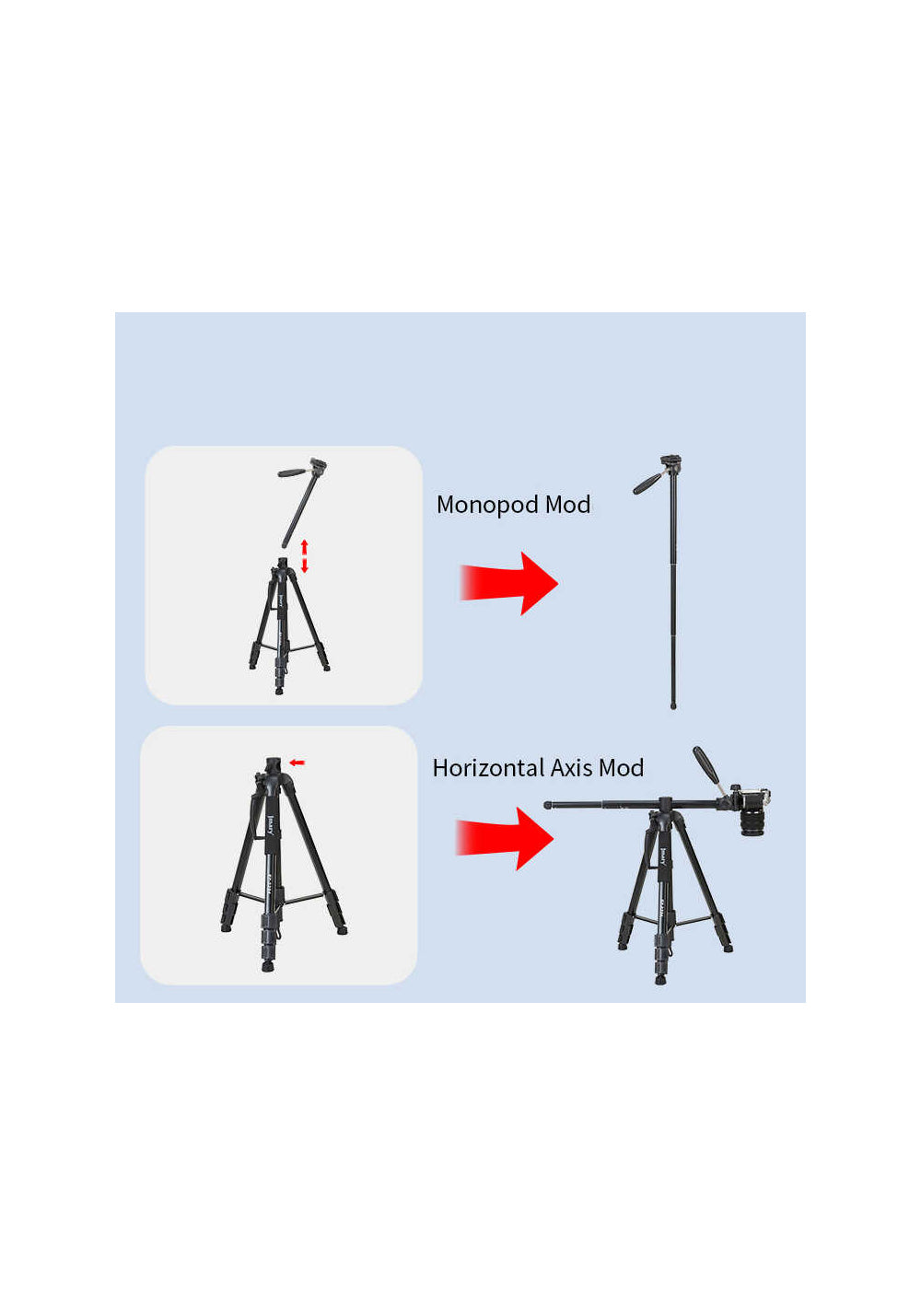 Jmary KP2294 – 179 cm Monopod Özellikli Tripod