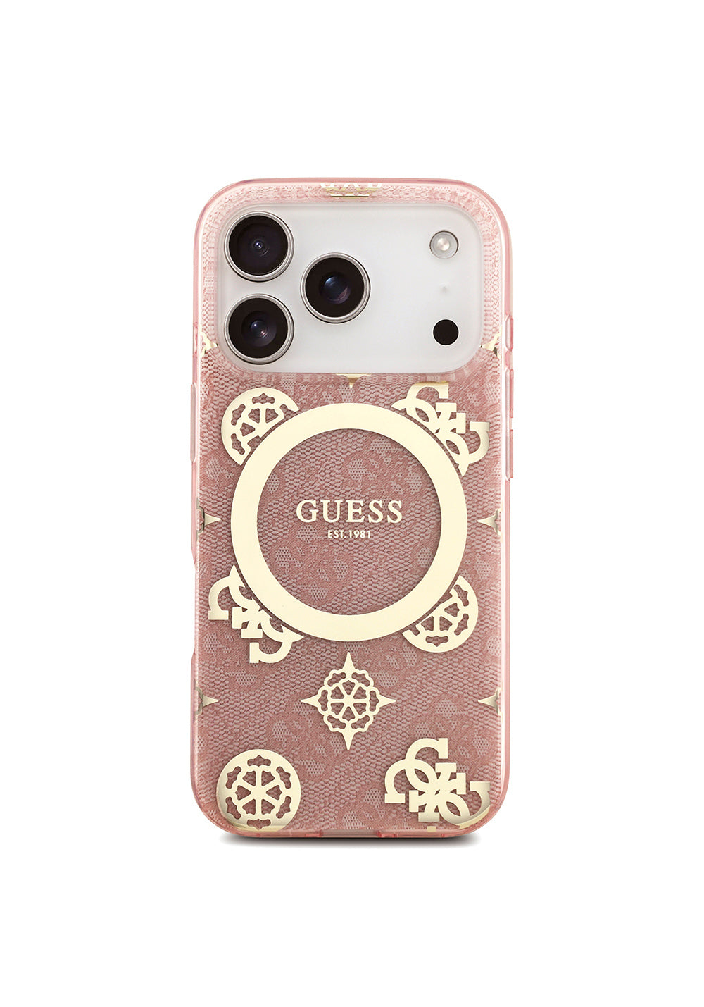 Guess IML Peony ve 4G Desenli Klasik Logolu – iPhone 18 Pro Max Kılıfı