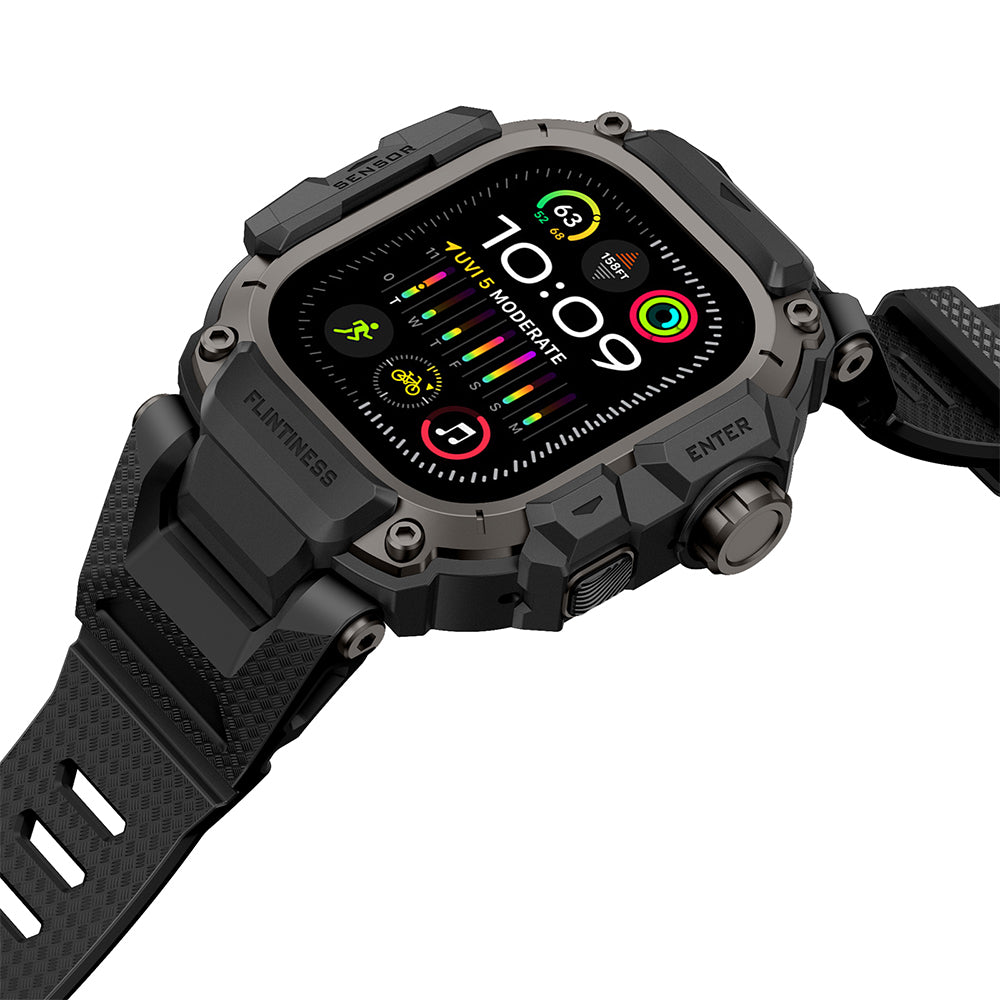 Mohseven Punk Fortress Silikon Kordon ve Koruyucu Kasa – Apple Watch Ultra 49 mm