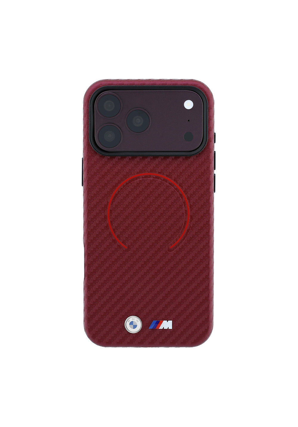 BMW PU Kırmızı Halka Tasarımlı – iPhone 18 Pro Max Kılıfı